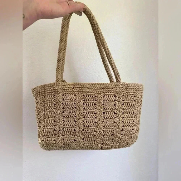 The Sak Tan Crochet Tote with Logo Charm - Picture 3 of 7